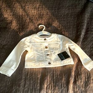 Toddler girl white denim jacket